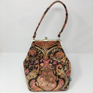 Boutique Made Bejeweled Velvet Paisley Bag
